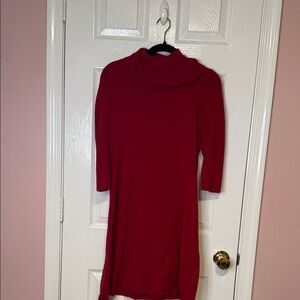 Red Turtleneck Sweater Dress
